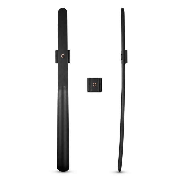 Magnetic Wooden Long-Handle Shoehorn with Wall Holder