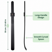Magnetic Wooden Long-Handle Shoehorn with Wall Holder